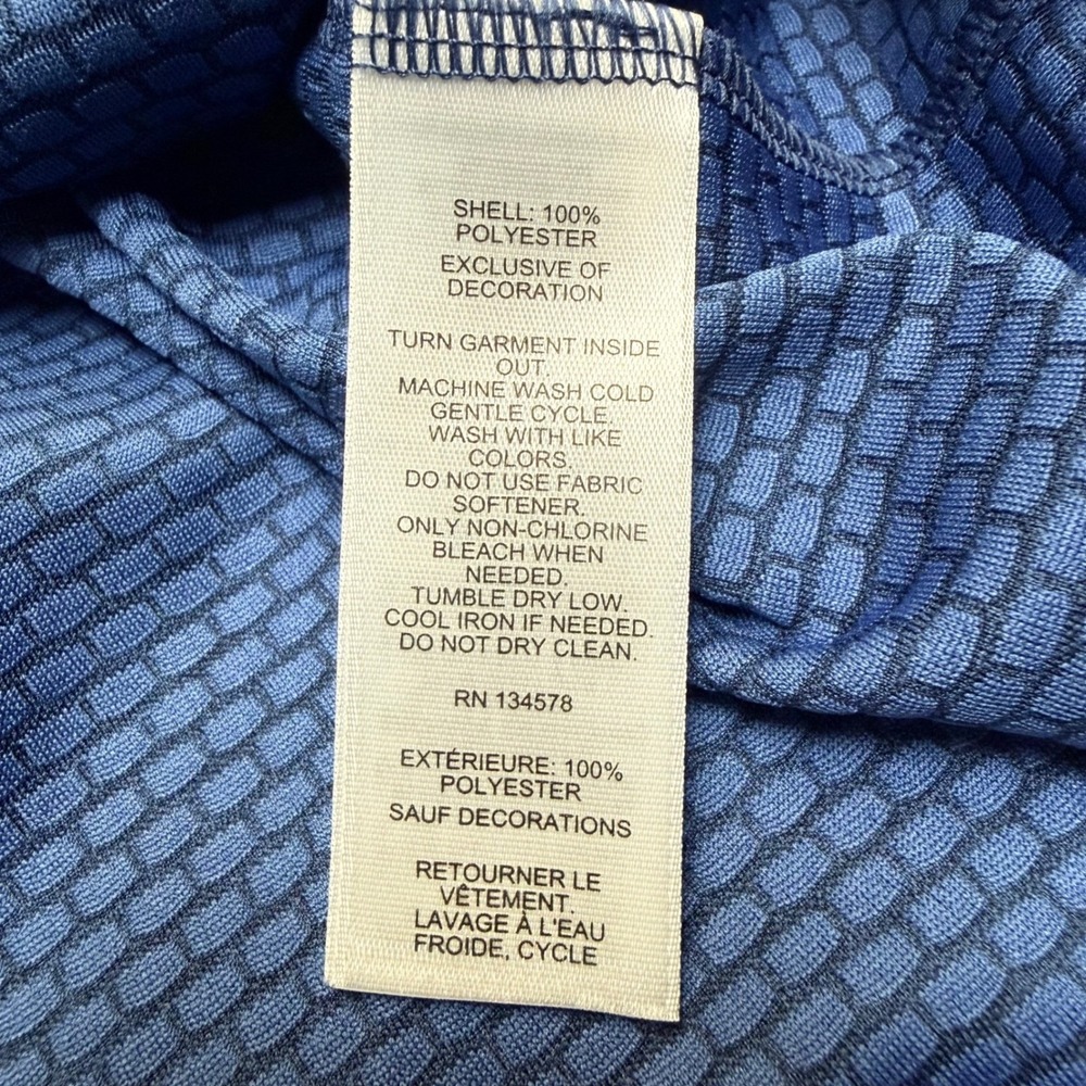 Vineyard Vines 1/4 Zip Mens M Blue On-The-Go Sankaty Micro Stripe Performance - Picture 7 of 12